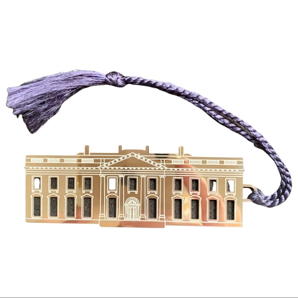 THE WHITE HOUSE Silver Tone Bookmark Tassle Washington D.C. Reading Books